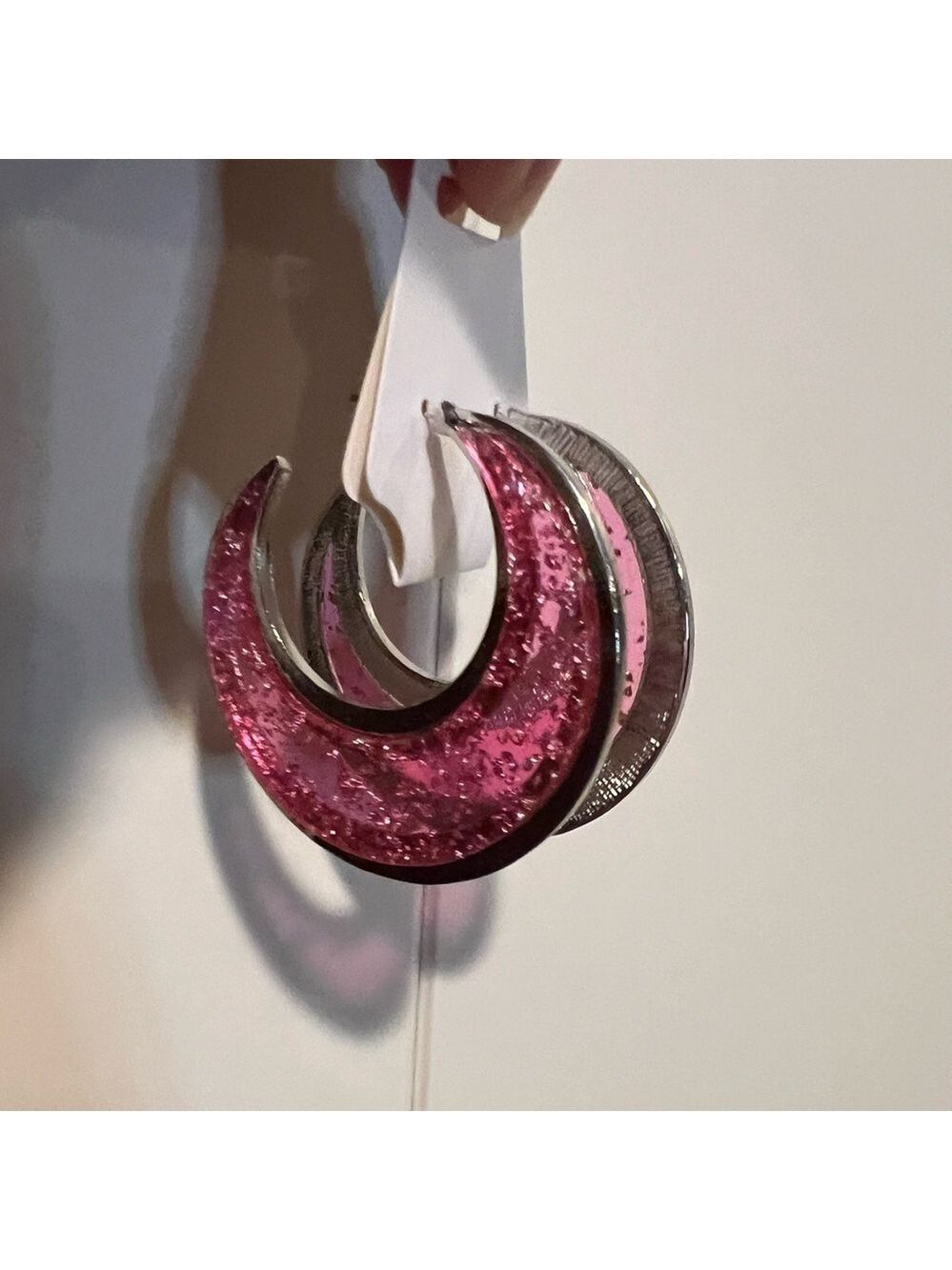 FASHION JEWELRY Pink Hoop Earrings. NWOT. Post back!